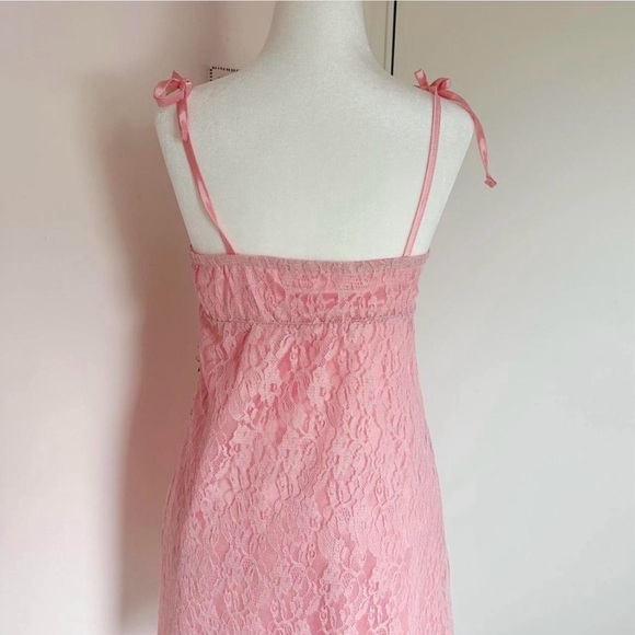 💕RARE old tag liz lisa pink babydoll dress with flower detailing and lace ✨ - Picture 3 of 7